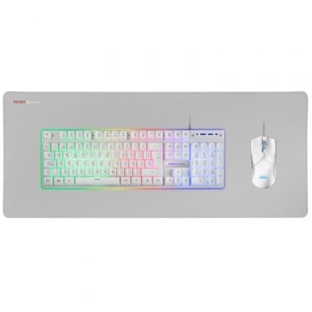 Pack Gaming Mars Gaming MCPX/ Teclado H-MECH  + Ratón Óptico + Alfombrilla/ Blanco