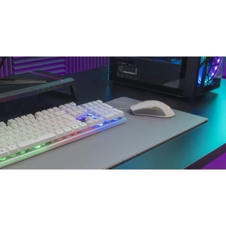 Pack Gaming Mars Gaming MCPX/ Teclado H-MECH  + Ratón Óptico + Alfombrilla/ Blanco