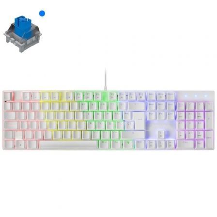 Teclado Gaming Mecánico Mars Gaming MK422WBES/ Switch Azul/ Blanco