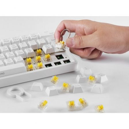 Teclado Gaming Mecánico Mars Gaming MKMINIPRO/ Switch Amarillo/ Blanco