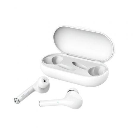 Auriculares Bluetooth Trust Nika Touch con estuche de carga/ Autonomía 6h/ Blancos