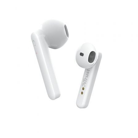 Auriculares Bluetooth Trust Primo Touch con estuche de carga/ Autonomía 4h/ Blancos