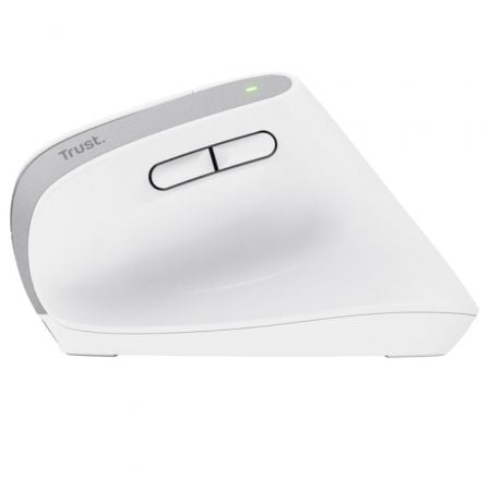 Ratón Ergonómico Inalámbrico por Bluetooth Trust Bayo+/ Batería Recargable/ Hasta 2400 DPI/ Blanco