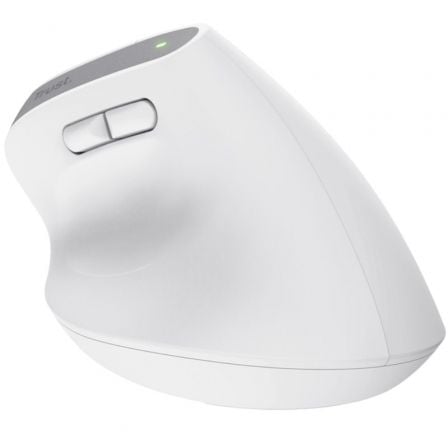 Ratón Ergonómico Inalámbrico por Bluetooth Trust Bayo+/ Batería Recargable/ Hasta 2400 DPI/ Blanco