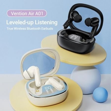 Auriculares Bluetooth Vention AIR A01 NBMN0 con estuche de carga/ Autonomía 7h/ Blancos