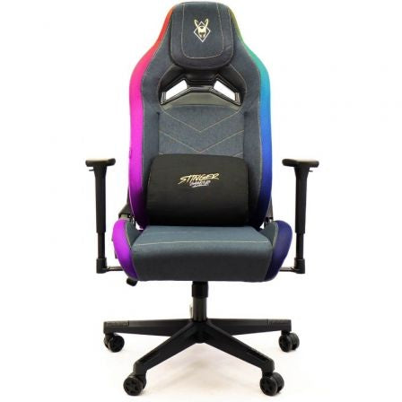 Silla Gaming Woxter Stinger Station Elite/ Luces LED/ Dorada y Plata